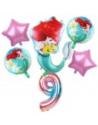 6 sztuk syrenka Ariel cartoon disney księżniczka folia balony 32 Cal numer dziecko dziewczyna różowy baloes powietrza dekoracje 