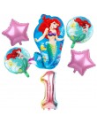 6 sztuk syrenka Ariel cartoon disney księżniczka folia balony 32 Cal numer dziecko dziewczyna różowy baloes powietrza dekoracje 