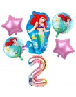 6 sztuk syrenka Ariel cartoon disney księżniczka folia balony 32 Cal numer dziecko dziewczyna różowy baloes powietrza dekoracje 