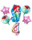 6 sztuk syrenka Ariel cartoon disney księżniczka folia balony 32 Cal numer dziecko dziewczyna różowy baloes powietrza dekoracje 