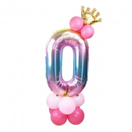 13 sztuk/zestaw balony urodzinowe Rainbow balony foliowe w kształcie cyfr dla dzieci 1st dekoracje na imprezę urodzinową balony 