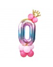 13 sztuk/zestaw balony urodzinowe Rainbow balony foliowe w kształcie cyfr dla dzieci 1st dekoracje na imprezę urodzinową balony 