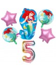 6 sztuk syrenka Ariel cartoon disney księżniczka folia balony 32 Cal numer dziecko dziewczyna różowy baloes powietrza dekoracje 