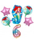 6 sztuk syrenka Ariel cartoon disney księżniczka folia balony 32 Cal numer dziecko dziewczyna różowy baloes powietrza dekoracje 