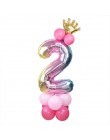 13 sztuk/zestaw balony urodzinowe Rainbow balony foliowe w kształcie cyfr dla dzieci 1st dekoracje na imprezę urodzinową balony 