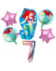 6 sztuk syrenka Ariel cartoon disney księżniczka folia balony 32 Cal numer dziecko dziewczyna różowy baloes powietrza dekoracje 