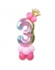 13 sztuk/zestaw balony urodzinowe Rainbow balony foliowe w kształcie cyfr dla dzieci 1st dekoracje na imprezę urodzinową balony 