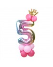 13 sztuk/zestaw balony urodzinowe Rainbow balony foliowe w kształcie cyfr dla dzieci 1st dekoracje na imprezę urodzinową balony 