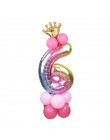 13 sztuk/zestaw balony urodzinowe Rainbow balony foliowe w kształcie cyfr dla dzieci 1st dekoracje na imprezę urodzinową balony 