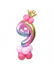 13 sztuk/zestaw balony urodzinowe Rainbow balony foliowe w kształcie cyfr dla dzieci 1st dekoracje na imprezę urodzinową balony 