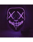 Halloween maska led maski oczyszczające wybory Mascara kostium DJ oświetlenie na imprezę Up maski świecą w ciemności Neon maska 