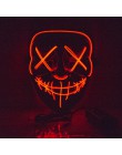Halloween maska led maski oczyszczające wybory Mascara kostium DJ oświetlenie na imprezę Up maski świecą w ciemności Neon maska 