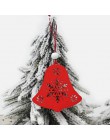 HUADODO 6 sztuk czerwony i biały drewniane drzewo Deer Snowman dekoracje na boże narodzenie ozdobne wisiorki dla choinka strona 