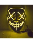 Halloween maska led maski oczyszczające wybory Mascara kostium DJ oświetlenie na imprezę Up maski świecą w ciemności Neon maska 