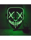 Halloween maska led maski oczyszczające wybory Mascara kostium DJ oświetlenie na imprezę Up maski świecą w ciemności Neon maska 