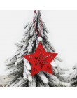 HUADODO 6 sztuk czerwony i biały drewniane drzewo Deer Snowman dekoracje na boże narodzenie ozdobne wisiorki dla choinka strona 