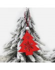 HUADODO 6 sztuk czerwony i biały drewniane drzewo Deer Snowman dekoracje na boże narodzenie ozdobne wisiorki dla choinka strona 