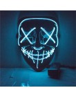 Halloween maska led maski oczyszczające wybory Mascara kostium DJ oświetlenie na imprezę Up maski świecą w ciemności Neon maska 