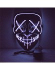 Halloween maska led maski oczyszczające wybory Mascara kostium DJ oświetlenie na imprezę Up maski świecą w ciemności Neon maska 