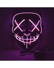 Halloween maska led maski oczyszczające wybory Mascara kostium DJ oświetlenie na imprezę Up maski świecą w ciemności Neon maska 