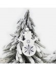 HUADODO 6 sztuk czerwony i biały drewniane drzewo Deer Snowman dekoracje na boże narodzenie ozdobne wisiorki dla choinka strona 