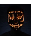 Halloween maska led maski oczyszczające wybory Mascara kostium DJ oświetlenie na imprezę Up maski świecą w ciemności Neon maska 