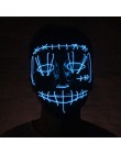 Halloween maska led maski oczyszczające wybory Mascara kostium DJ oświetlenie na imprezę Up maski świecą w ciemności Neon maska 