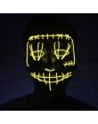 Halloween maska led maski oczyszczające wybory Mascara kostium DJ oświetlenie na imprezę Up maski świecą w ciemności Neon maska 