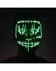 Halloween maska led maski oczyszczające wybory Mascara kostium DJ oświetlenie na imprezę Up maski świecą w ciemności Neon maska 