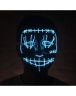 Halloween maska led maski oczyszczające wybory Mascara kostium DJ oświetlenie na imprezę Up maski świecą w ciemności Neon maska 