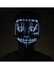 Halloween maska led maski oczyszczające wybory Mascara kostium DJ oświetlenie na imprezę Up maski świecą w ciemności Neon maska 