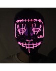 Halloween maska led maski oczyszczające wybory Mascara kostium DJ oświetlenie na imprezę Up maski świecą w ciemności Neon maska 