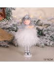 Najnowsza rok 2020 bożonarodzeniowy anioł dziewczyna chłopiec lalki ozdoba na choinkę Noel świąteczne dekoracje do domu Navidad 