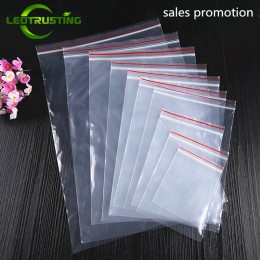 Leotrusting 0.05mm 100 sztuk/paczka PE biżuteria Ziplock plastikowe przezroczyste torebki do ponownego zamykania jasne żywności 