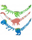 Taoup banery urodzinowe dinozaur Party Decor Baby Shower chłopcy dekoracje na imprezę urodzinową dla dzieci impreza w stylu Safa