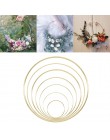 1 sztuk 10-40cm żelaza złoty metal pierścień przenośny Garland Baby Shower panna młoda wieniec kwiatów ręcznie robione kwiaty Ca