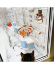 Boże narodzenie zdejmowane okno szklana naklejka ozdoby choinkowe dla domu Santa Snowman Navidad 2019 Natal Noel nowy rok 2020 p
