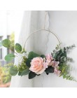 1 sztuk 10-40cm żelaza złoty metal pierścień przenośny Garland Baby Shower panna młoda wieniec kwiatów ręcznie robione kwiaty Ca