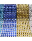 2 stoczni 4CM złoto srebro DIY diamentowa siatka Rhinestone okłady wstążka kryształowa rolka wykończenia Sparkle siateczkowy do 