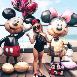 Folia Mickey Mouse balony Giant Minnie balon Mickey Theme dekoracja urodzinowa dla dzieci zabawki z kreskówek Baby shower globos