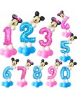 19 sztuk 32 calowy różowy niebieski urodziny cyfrowe balony z Mickey Minnie balon foliowy urodziny dzieci Party lateks Ballon 1 