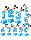 19 sztuk 32 calowy różowy niebieski urodziny cyfrowe balony z Mickey Minnie balon foliowy urodziny dzieci Party lateks Ballon 1 