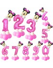 19 sztuk 32 calowy różowy niebieski urodziny cyfrowe balony z Mickey Minnie balon foliowy urodziny dzieci Party lateks Ballon 1 