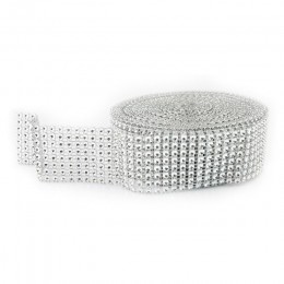 2 stoczni 4CM złoto srebro DIY diamentowa siatka Rhinestone okłady wstążka kryształowa rolka wykończenia Sparkle siateczkowy do 