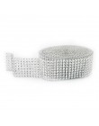 2 stoczni 4CM złoto srebro DIY diamentowa siatka Rhinestone okłady wstążka kryształowa rolka wykończenia Sparkle siateczkowy do 