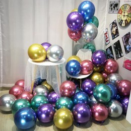 10/20 sztuk 5 Cal złoto srebro metalowe lateksowe balony metalowe chromowane balon dekoracje ślubne materiały urodzinowe