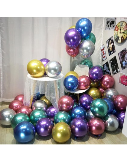 10/20 sztuk 5 Cal złoto srebro metalowe lateksowe balony metalowe chromowane balon dekoracje ślubne materiały urodzinowe