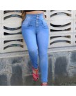 NIBESSER wysokiej talii damskie guziki do dżinsów kobiece spodnie Slim elastyczne Plus Size jeansy ze streczem Plus rozmiar Deni