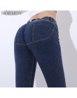 NORMOV 2019 moda kobiety seksowne dżinsy niskiej talii elastyczne Skinny legginsy push up Jeans Casual fałszywe kieszenie przyci