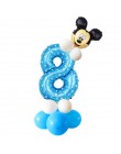 19 sztuk 32 calowy różowy niebieski urodziny cyfrowe balony z Mickey Minnie balon foliowy urodziny dzieci Party lateks Ballon 1 